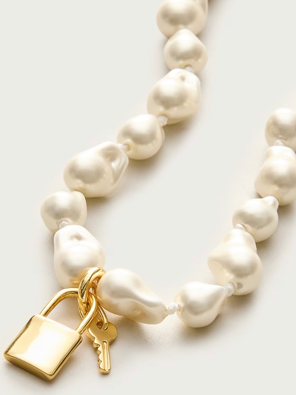 J.Crew Baroque pearl necklace with key pendant - Picture 3 of 5